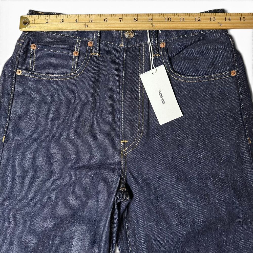 Buck Mason Jet Set Jean Womens Actual Size 26x34 Raw Indigo Wide Leg *Flaw NWT - Picture 8 of 9